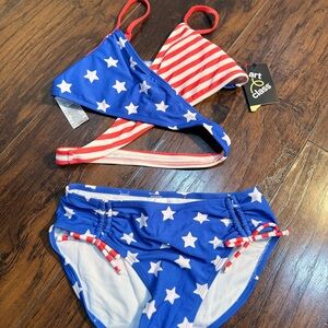 Art Class Blue and Red Bikini Swimwear